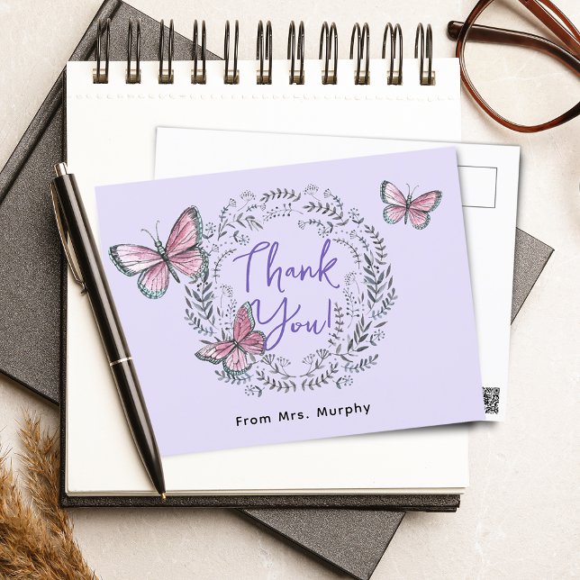 Cartão Postal Borboleta Professora Obrigada (Criador carregado)