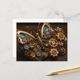 Cartão Postal Borboleta Steampunk De Artes Mecânicas