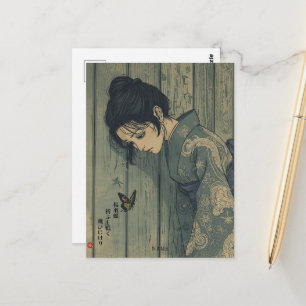 Cartão Postal Borboleta Swallowtail por Akutagawa Kanji