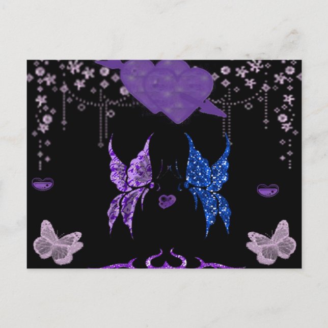 Cartão Postal Borboletas Apaixonadas (Frente)