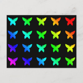 Cartão Postal Borboletas Coloridas do Arco-Íris Cores Cuecas
