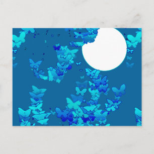 Cartão Postal Borboletas contra o céu azul-noite, paisagem