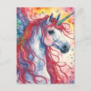 Cartão Postal Borboletas do Unicorn Pegasus
