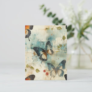 Cartão Postal Borboletas e flores coloridas (7)