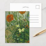Cartão Postal Borboletas e papagaias | Vincent van Gogh<br><div class="desc">Borboletas e papagaios (1890) de Vincent van Gogh é uma celebração vibrante da natureza, com borboletas delicadas a voar em torno de papoilas vermelhas vívidas. A trabalho de arte é cheia de pinceladas dinâmicas e cores ricas e contrastantes que dão vida à cena. A habilidade de Van Gogh de capturar...</div>