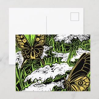 Cartão Postal Borboletas e renda da Rainha Anne