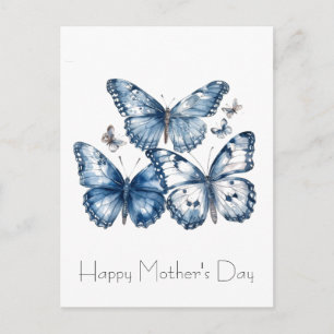 Cartão Postal Borboletas no Azul Delft
