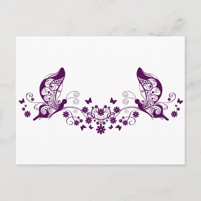 Cartão Postal Borboletas roxas (Frente)