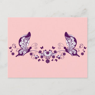 Cartão Postal Borboletas roxas