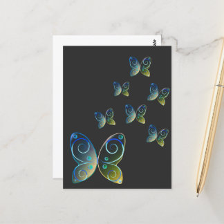 Cartão Postal borboletas voadoras capuz da natureza