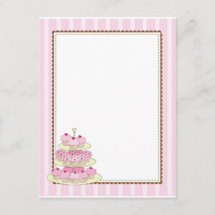 Cartão Postal Borda de Cupcake Amarelo
