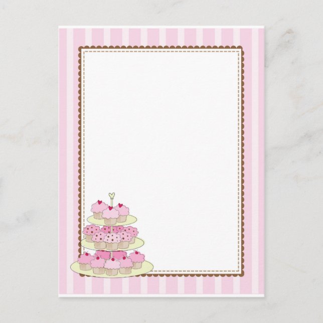 Cartão Postal Borda de Cupcake Amarelo (Frente)
