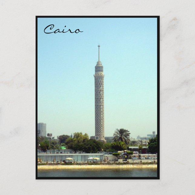 Cartão Postal borda do cairo da torre (Frente)
