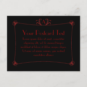 Cartão Postal Borda Elegante Personalizável Com Monograma