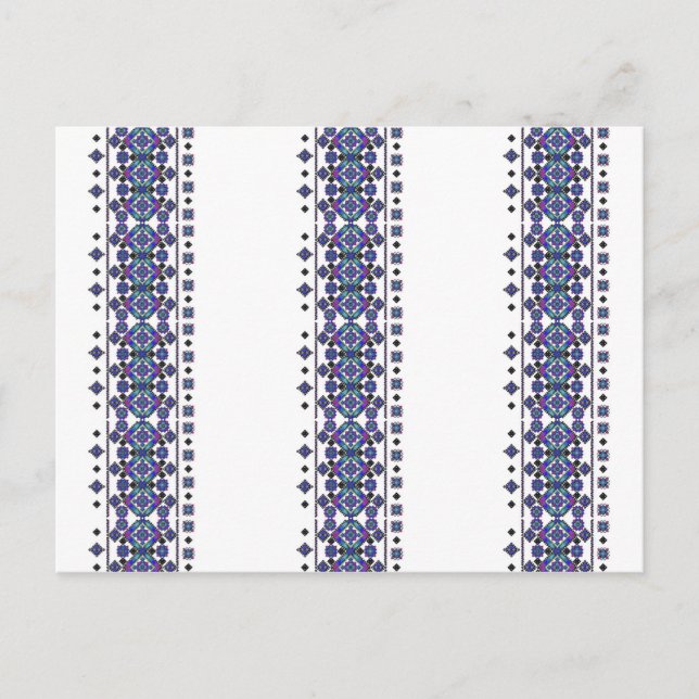 Cartão Postal Bordado Azul (Frente)