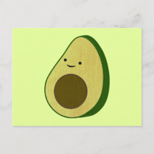 Cartão Postal Bordado Simulado de Desenho Avocado Bonito
