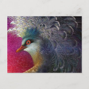 Cartão Postal Bordados Phoenix Pássaro barroco francês colorid