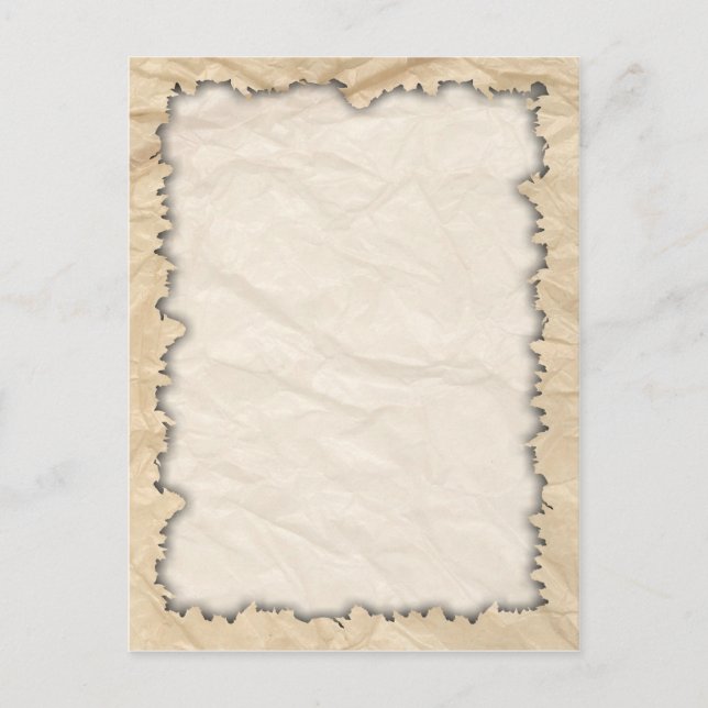 Cartão Postal Bordas queimadas no papel de retração (Frente)