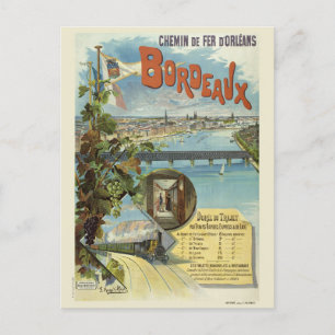 Cartão Postal Bordeaux France Poster vintage 1896