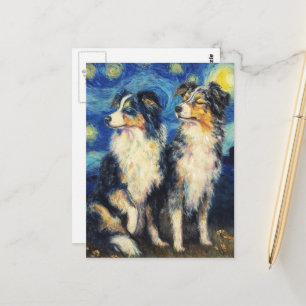 Cartão Postal Border Collies de Van Gogh