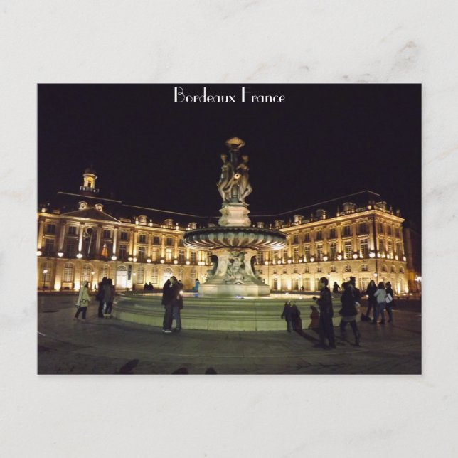 Cartão Postal Bordéus à noite (Frente)