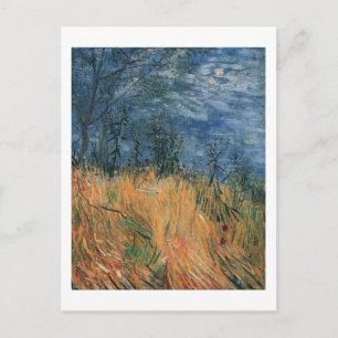 Cartão Postal Bordo de um campo de trigo com papas 1887, Van Gog