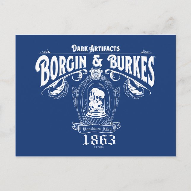 Cartão Postal BORGIN & BURKES™ - Gráfico da Loja de Artefatos Es (Frente)