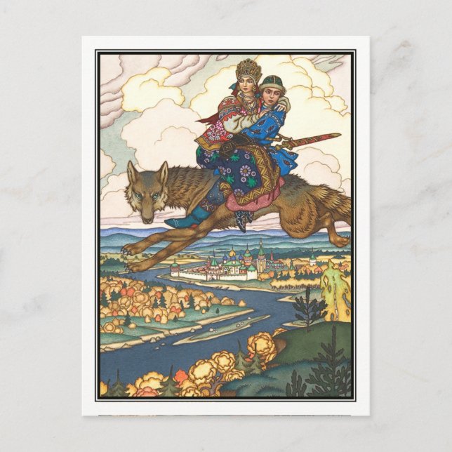 Cartão Postal Boris Zvorykin - O Pássaro de Fogo (Frente)