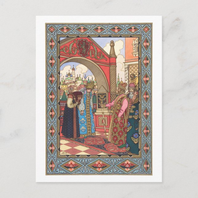 Cartão Postal Boris Zvorykin - Vassilissa a Feira (Frente)