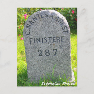 Cartão Postal Borne kilométrique BRETAGNE FRANÇA