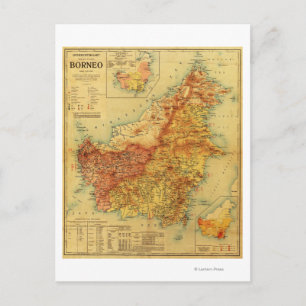 Cartão Postal BorneoPanorâmica MapBorneo