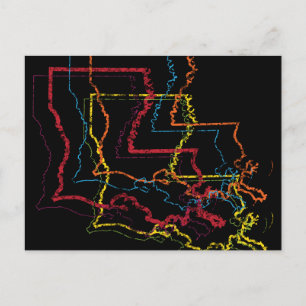 Cartão Postal borrão do orgulho de louisiana