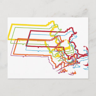 Cartão Postal borrão do orgulho de Massachusetts