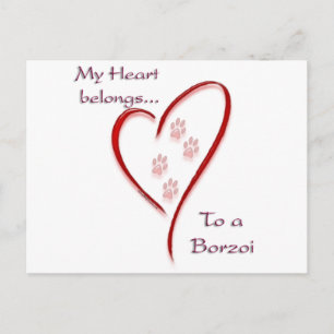 Cartão Postal Borzoi Heart Pertence