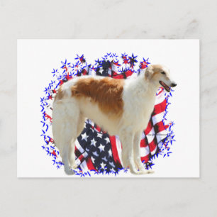 Cartão Postal Borzoi Patriot