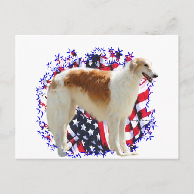 Cartão Postal Borzoi Patriot (Frente)