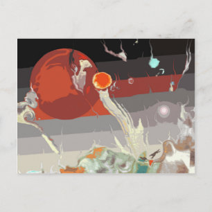 Cartão Postal Borzois correndo em paisagem fantástica