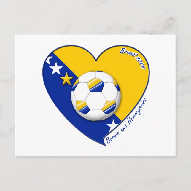 Cartão Postal Bosnian Soccer National Team  Fútbol BOSNIA" 2014 (Frente)