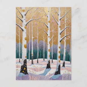 Cartão Postal Bosque de Álamo Dourado: Um Sonho de Inverno