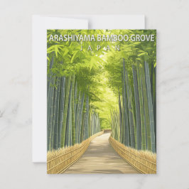 Cartão Postal Bosque de Bambu Arashiyama Vintage Japão