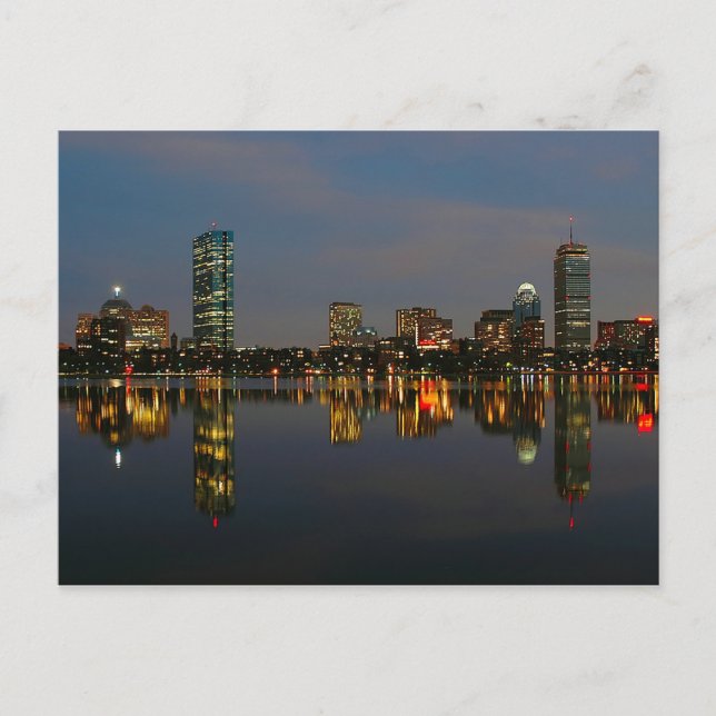 Cartão Postal Boston Backbay à Noite (Frente)