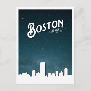 Cartão Postal Boston by Night Skyline - Boston, Massachusetts, U