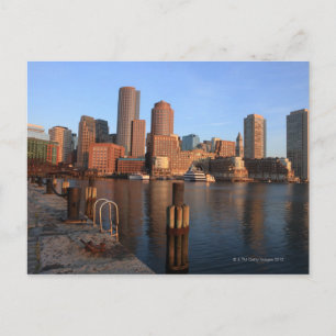 Cartão Postal Boston Harbor e Skyline. Boston é um dos 3