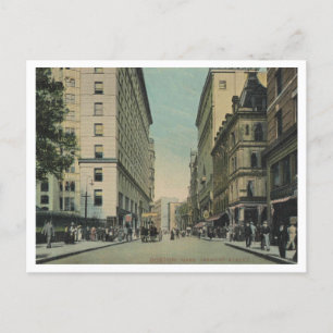 Cartão Postal Boston MÃE, Vista de Ruas Tremont 1909