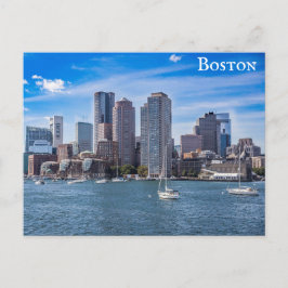 Cartão Postal Boston Massachusetts City Skyline Harbor Viagem