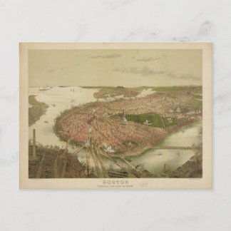 Cartão Postal Boston Massachusetts em 1877 Vista de Norte de Pás