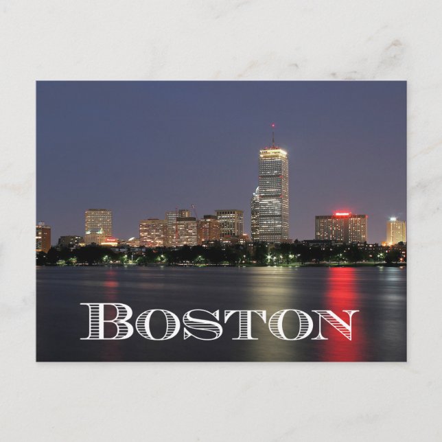Cartão Postal Boston Massachusetts Skyline - EUA (Frente)