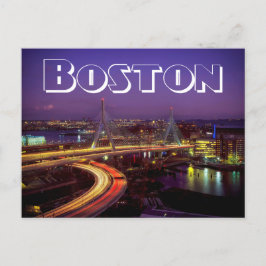 Cartão Postal Boston Massachusetts Skyline USA - Ponte Zakim