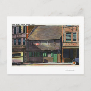 Cartão Postal Boston, MassachusettsView da Casa de Paul Revere