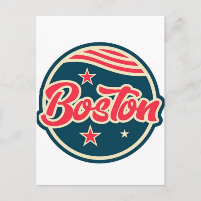 Cartão Postal Boston Skyline & Sailboat | Massachusetts Postcar (Frente)